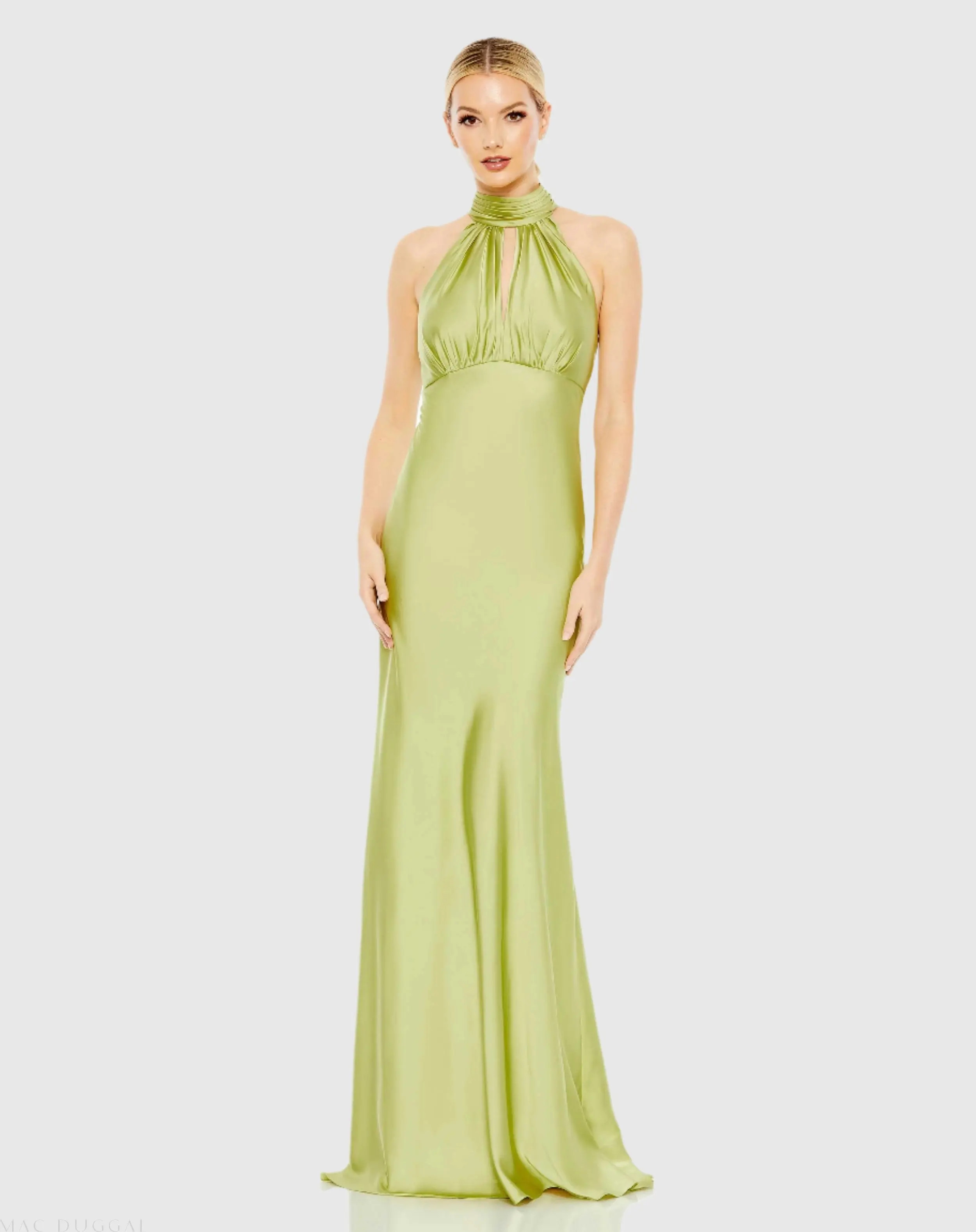 Keyhole Halter Empire Waist Gown | Mac Duggal
