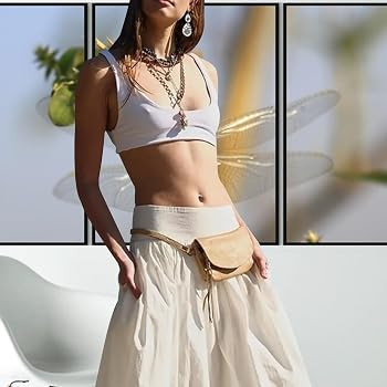 Women Y2k Bubble Maxi Skirt Summer Elastic Low Waist A Line Long Skirt Casual Fairy Ruffle Pleate... | Amazon (US)