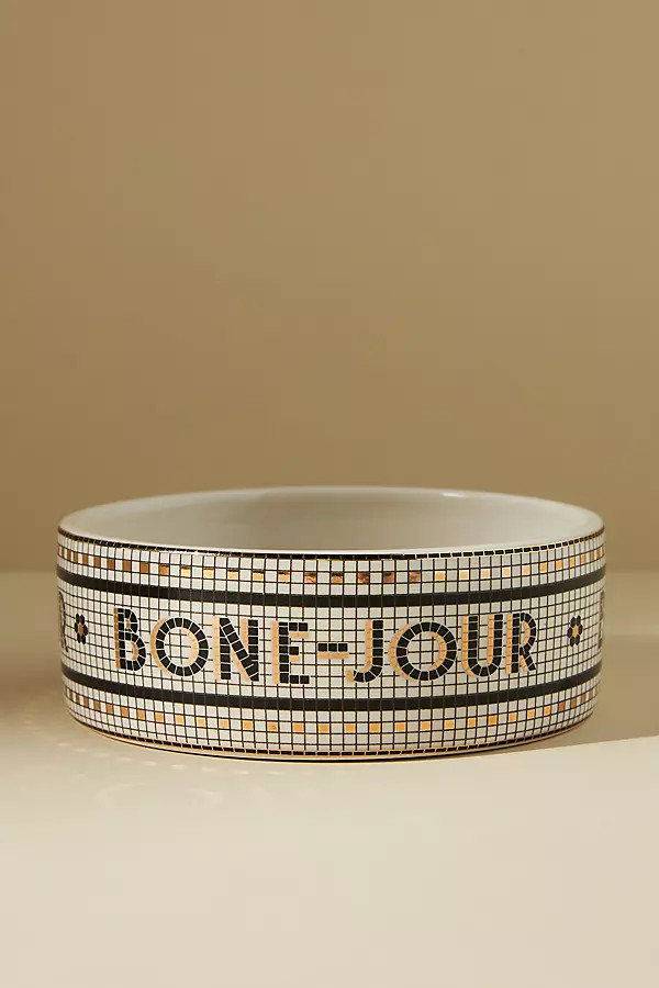 Small Bistro Tile Pet Bowl | Anthropologie (US)