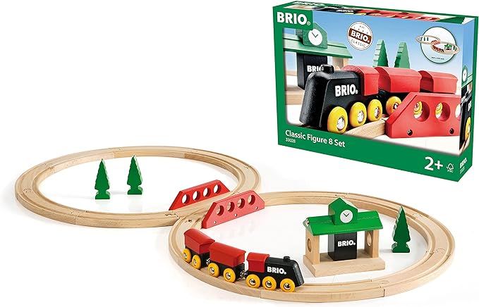 Brio World 33028 - Classic Figure 8 Set - 22 Piece Wood Toy Train Set with Accessories and Wooden... | Amazon (US)
