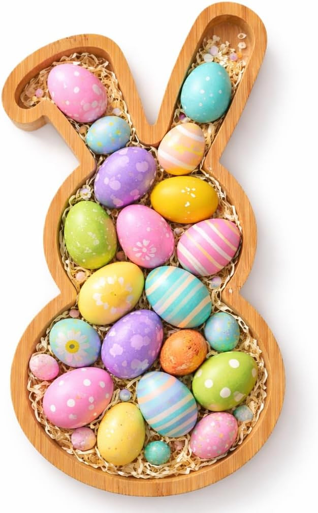 Cabilock Easter Farmhouse Bunny Serving Tray, Rabbit Shaped Charcuterie Board, Reusable Food Serv... | Amazon (US)