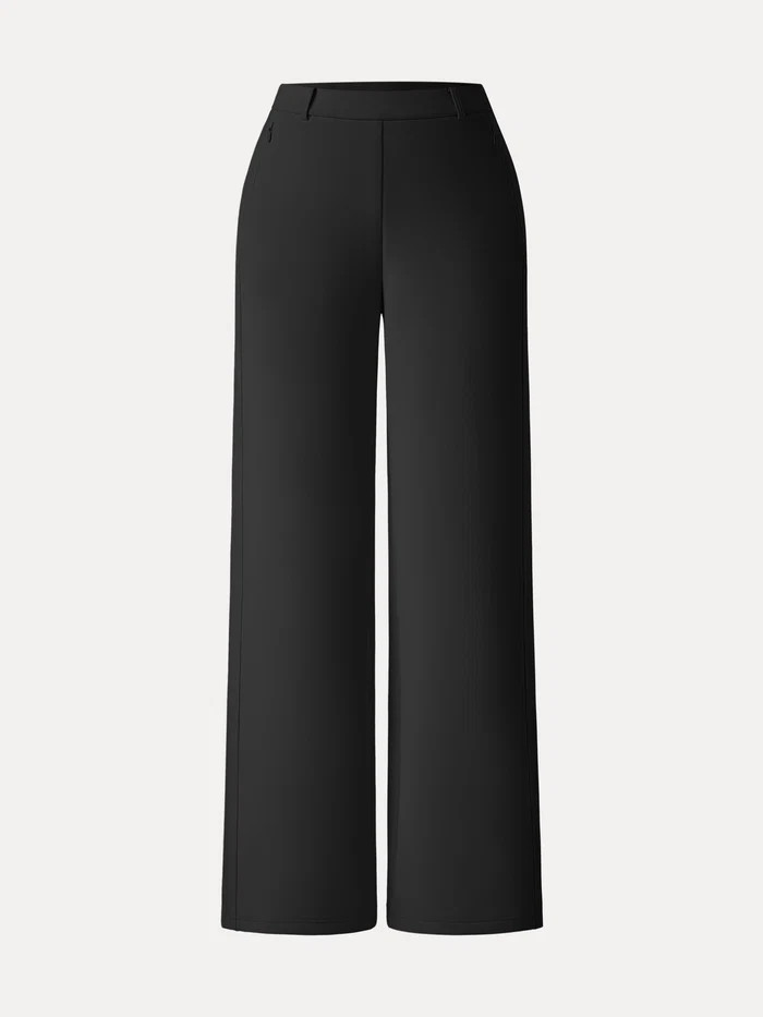 Stretch Cotton Blend Slimming High Rise Wide Leg Pant | OGLmove