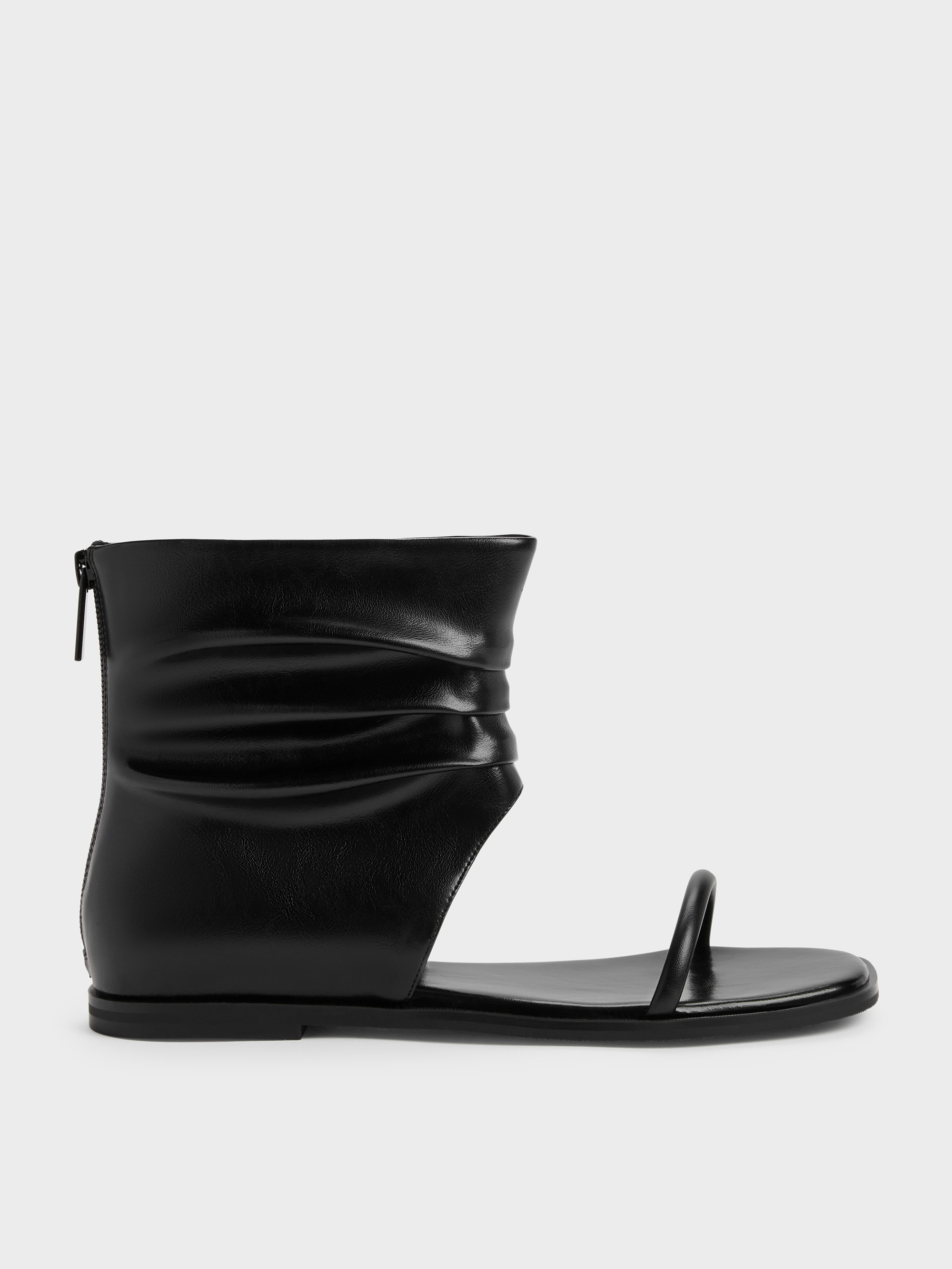 Black Joplin Ruched Boot Sandals | CHARLES & KEITH | Charles & Keith US