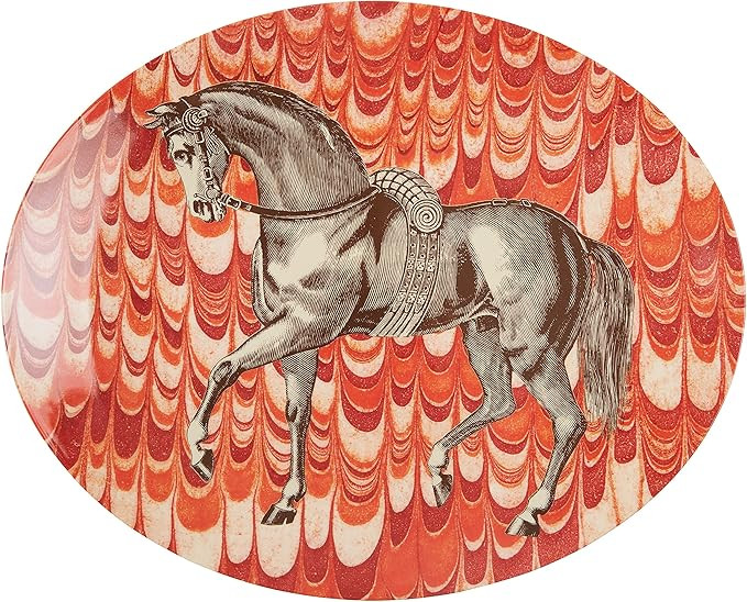Thomas Paul Melamine EQUUS Oval Platter Serving Tray, 11.75" X 14.5", Multi | Amazon (US)
