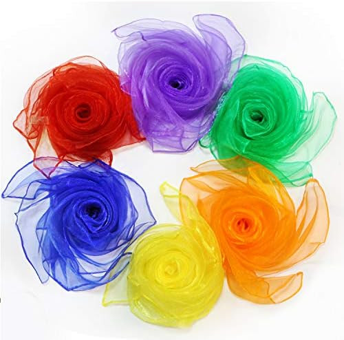 Novelty Place Dance & Juggling Scarves (12PCS) - Silk Square Scarf with Hemmed Edges - Easy Clean... | Amazon (US)