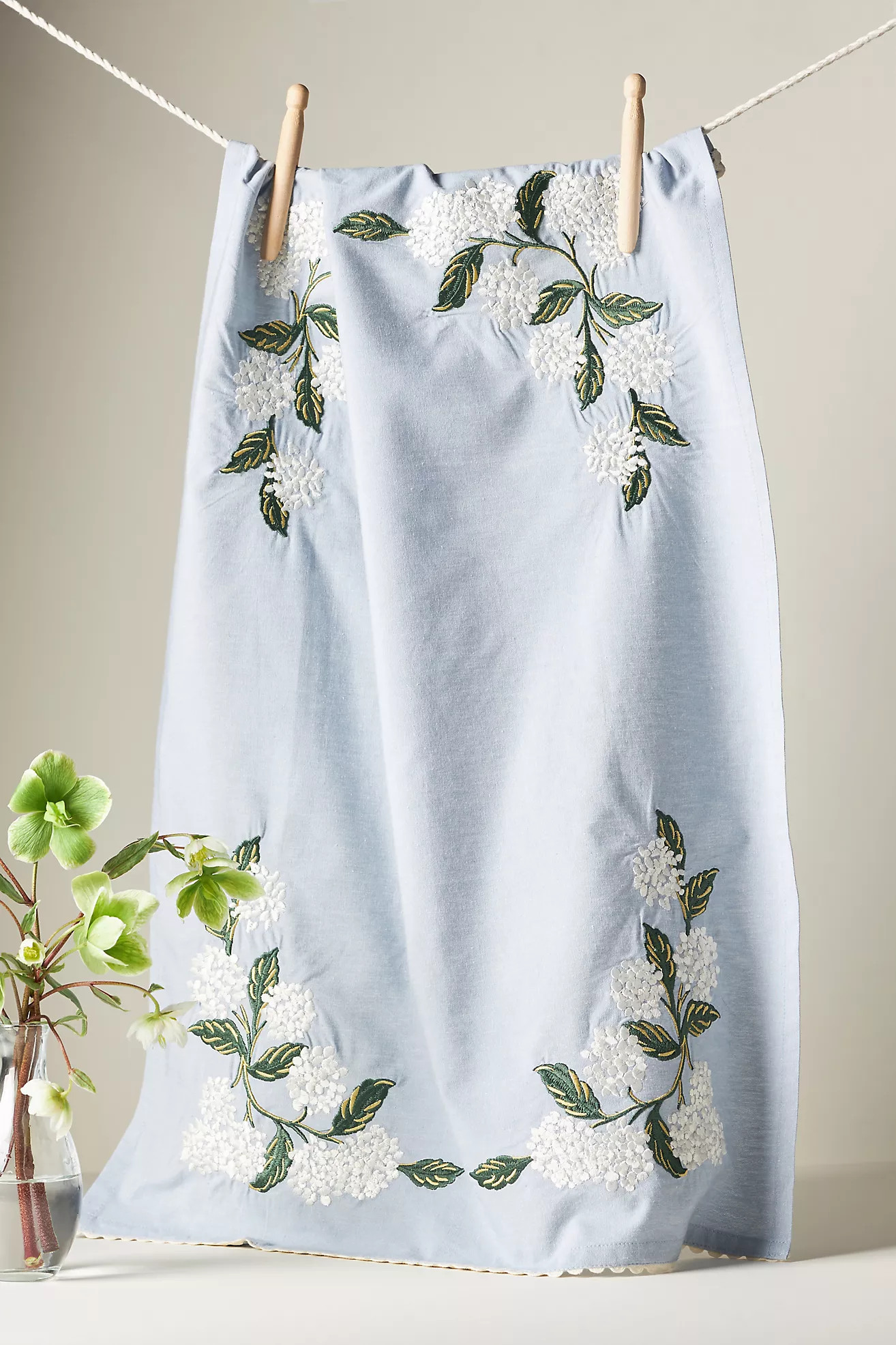 Rifle Paper Co. Hydrangea Dish Towel | Anthropologie (US)
