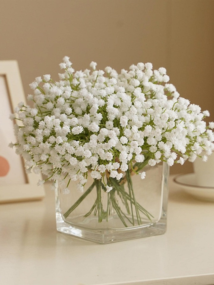 1pc Artificial Flower Bouquet, White Plastic Faux Flower Bundle, For Home Decor | SHEIN