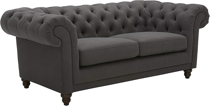 Amazon Brand – Stone & Beam Bradbury Chesterfield Tufted Loveseat Sofa Couch, 78.7"W, Pepper | Amazon (US)