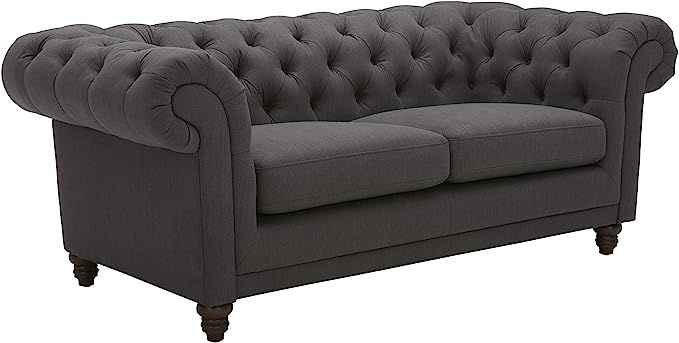 Amazon Brand – Stone & Beam Bradbury Chesterfield Tufted Loveseat Sofa Couch, 78.7"W, Pepper | Amazon (US)