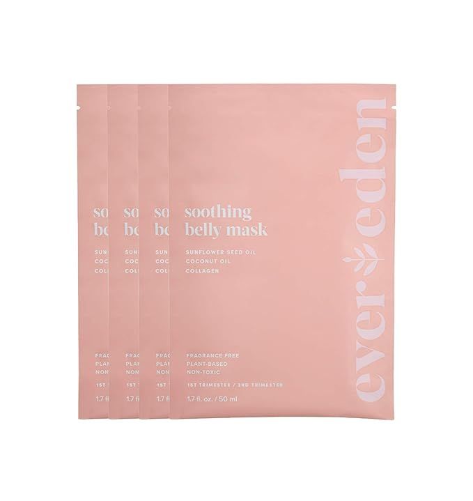 Evereden Soothing Belly Mask for Stretch Marks - 1st/2nd Trimester Size | 4 pack | Natural Belly ... | Amazon (US)
