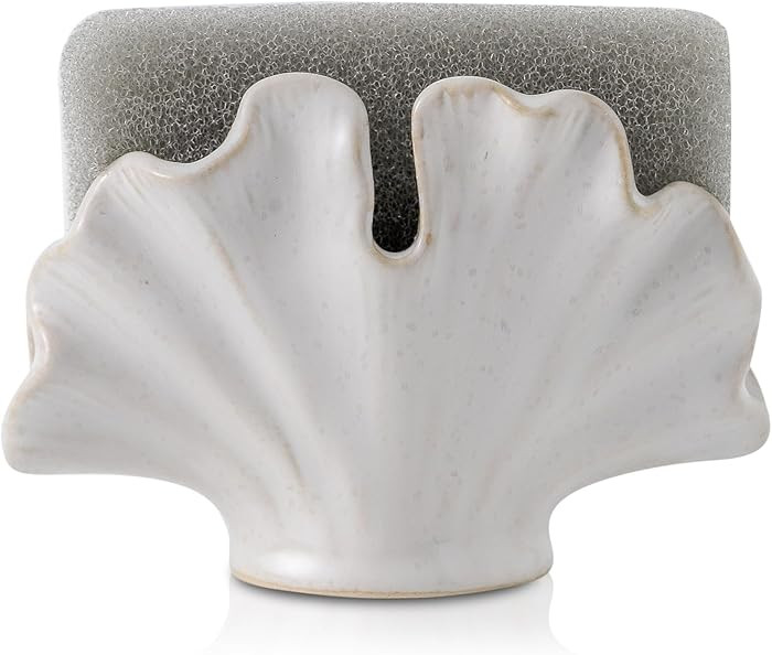 Ceramic Sponge Holder,Sponge Holder for Kitchen Sink,Compact Sink Caddy Organizer-Scouring Pad an... | Amazon (US)