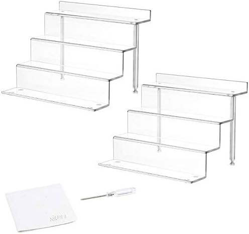 NIUBEE 2 Pack Acrylic Riser Display Shelf for Amiibo Funko POP Figures, Cupcakes Stand for Table,... | Amazon (US)
