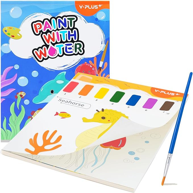 YPLUS Paint with Water Books for Toddlers, Watercolor Painting Paper for Kids Ages 1-3, 2-4, Art ... | Amazon (US)