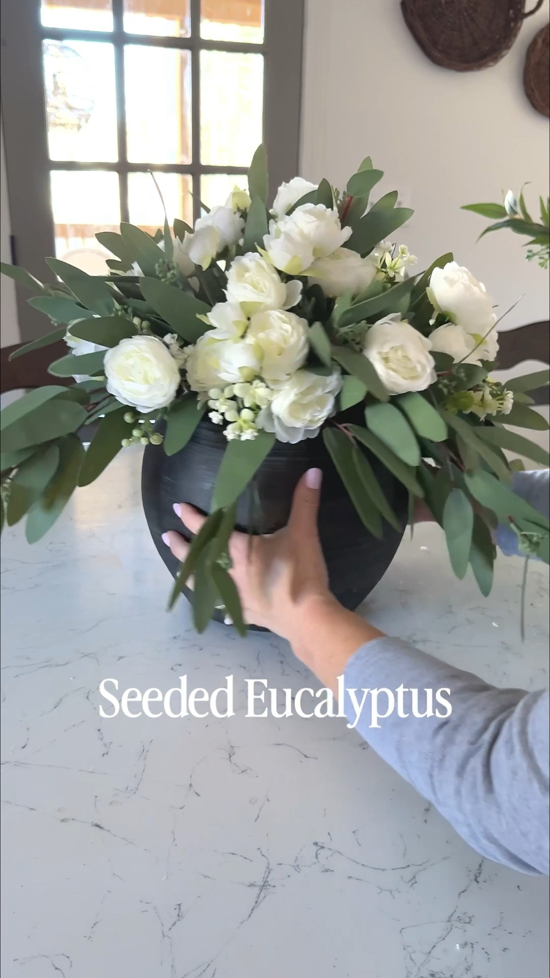Simple can make a statement too. A mix of faux peonies and seeded eucalyptus— an easy arrangement anyone can recreate. Simple, timeless, and perfectly imperfect-you don’t need fancy skills to create something beautiful. 🤍

I used 4 peony stems, 5 long eucalyptus bundles and 8 short eucalyptus stems. 


Floral arrangements, simple florals, classic greenery, faux florals, cottage inspired, classic styling 
#floralarrangements #fauxflorals #peonies #eucalyptus 

#LTKFindsUnder50 #LTKSeasonal #LTKHome