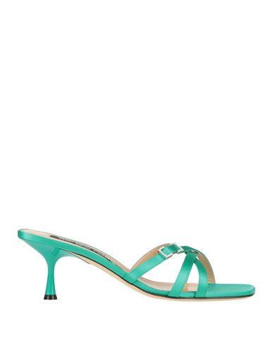 Sergio Rossi Woman Sandals Green Size 10 Textile fibers | YOOX (US)