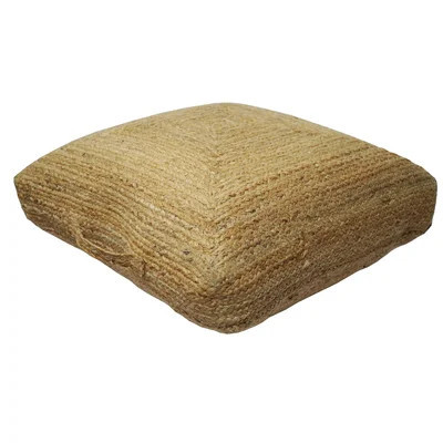 Hand Braided Farmhouse Jute Pouf, Floor Pillow, Low Seating | Wayfair North America