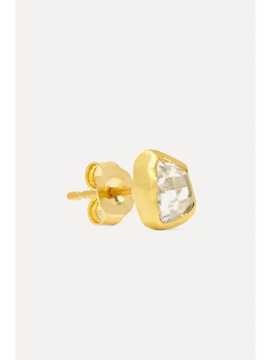 18-karat gold Herkimer diamond earrings | NET-A-PORTER (US)