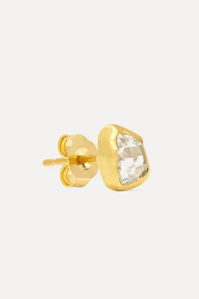 18-karat gold Herkimer diamond earrings | NET-A-PORTER (US)