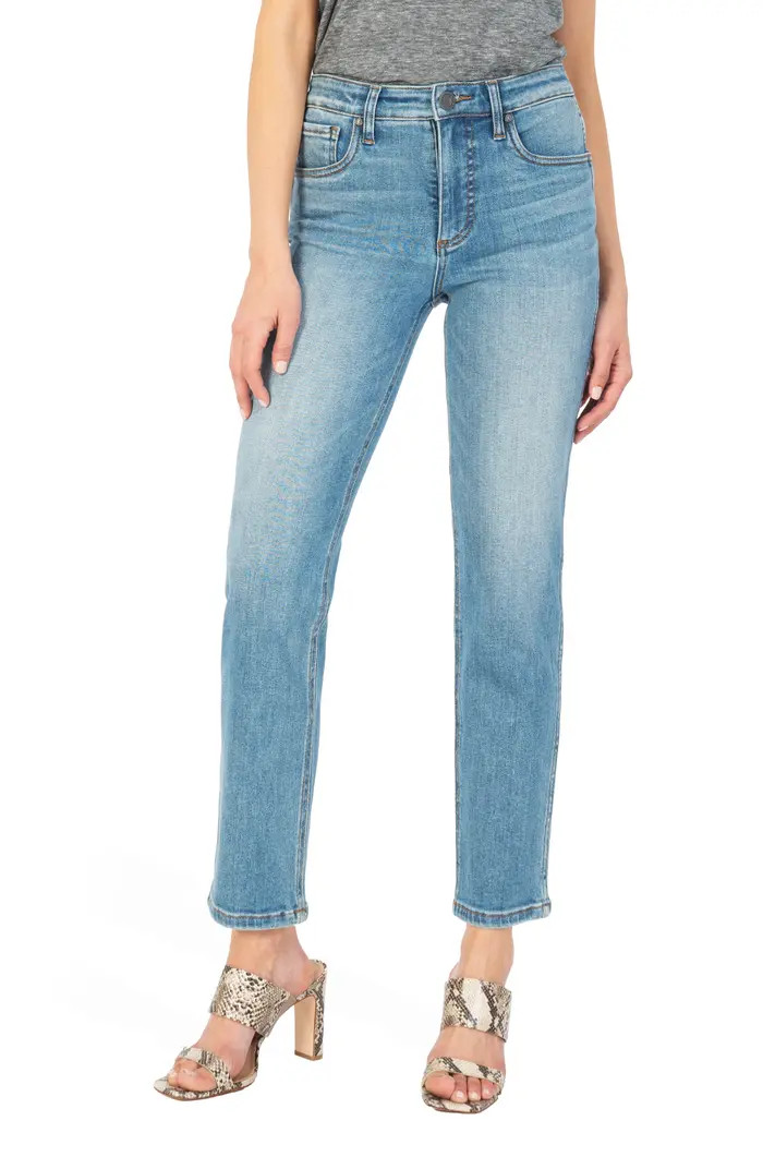 Elizabeth Fab Ab High Waist Ankle Straight Leg Jeans | Nordstrom