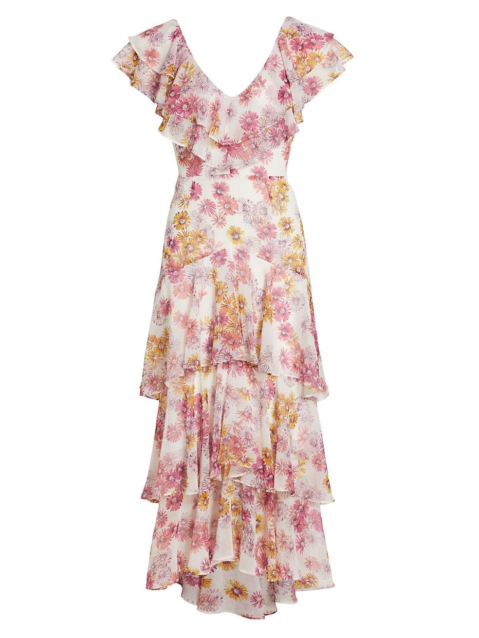 Floral Tiered Ruffle Midi-Dress | Saks Fifth Avenue