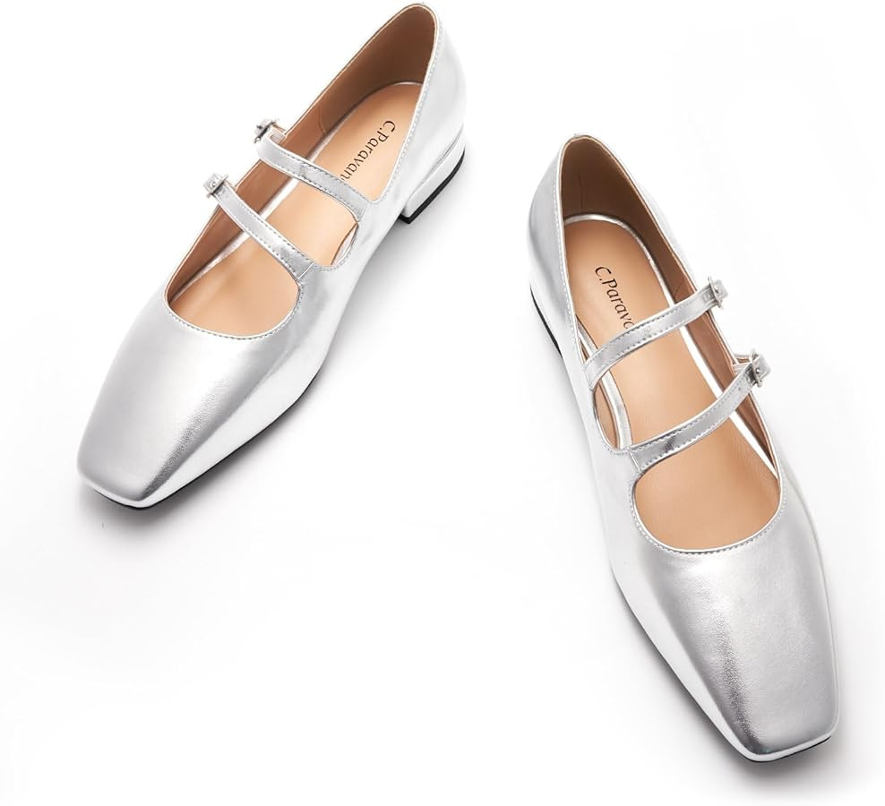 C.Paravano Women's Mary Jane Shoes | Ballet Flats | Women's Flats | Square Toe | Flat Shoe | Bloc... | Amazon (US)