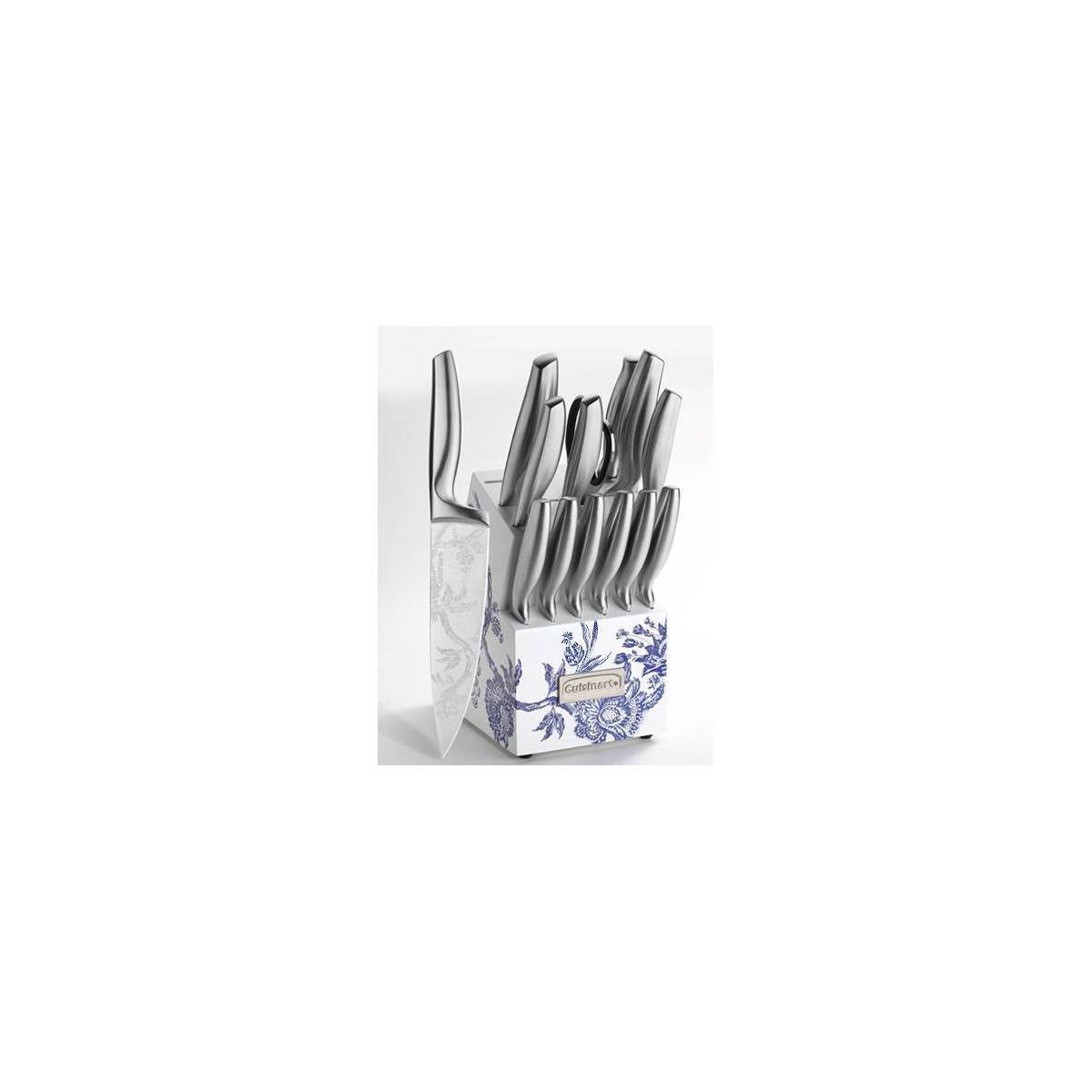 Cuisinart Caskata 15pc German Stainless Steel Cutlery Block Set - Floral Landscape | Target