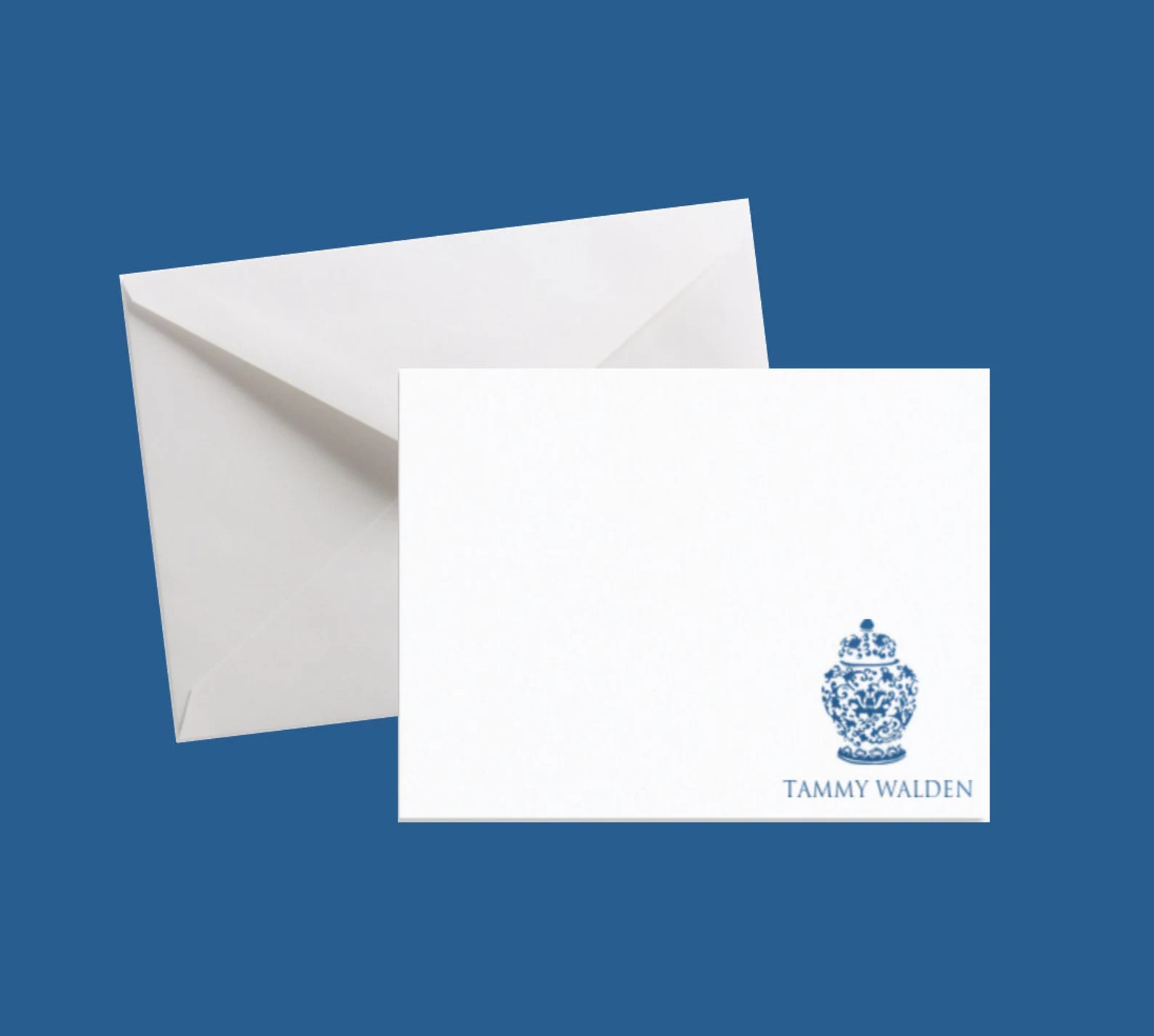 Ginger jar stationery, personalized stationery, blue and white gift chinoiserie, foil stamped sta... | Etsy (US)