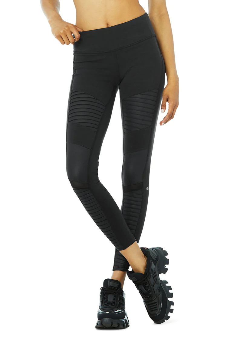 Moto Legging - Black/Black Glossy | Alo Yoga (US)