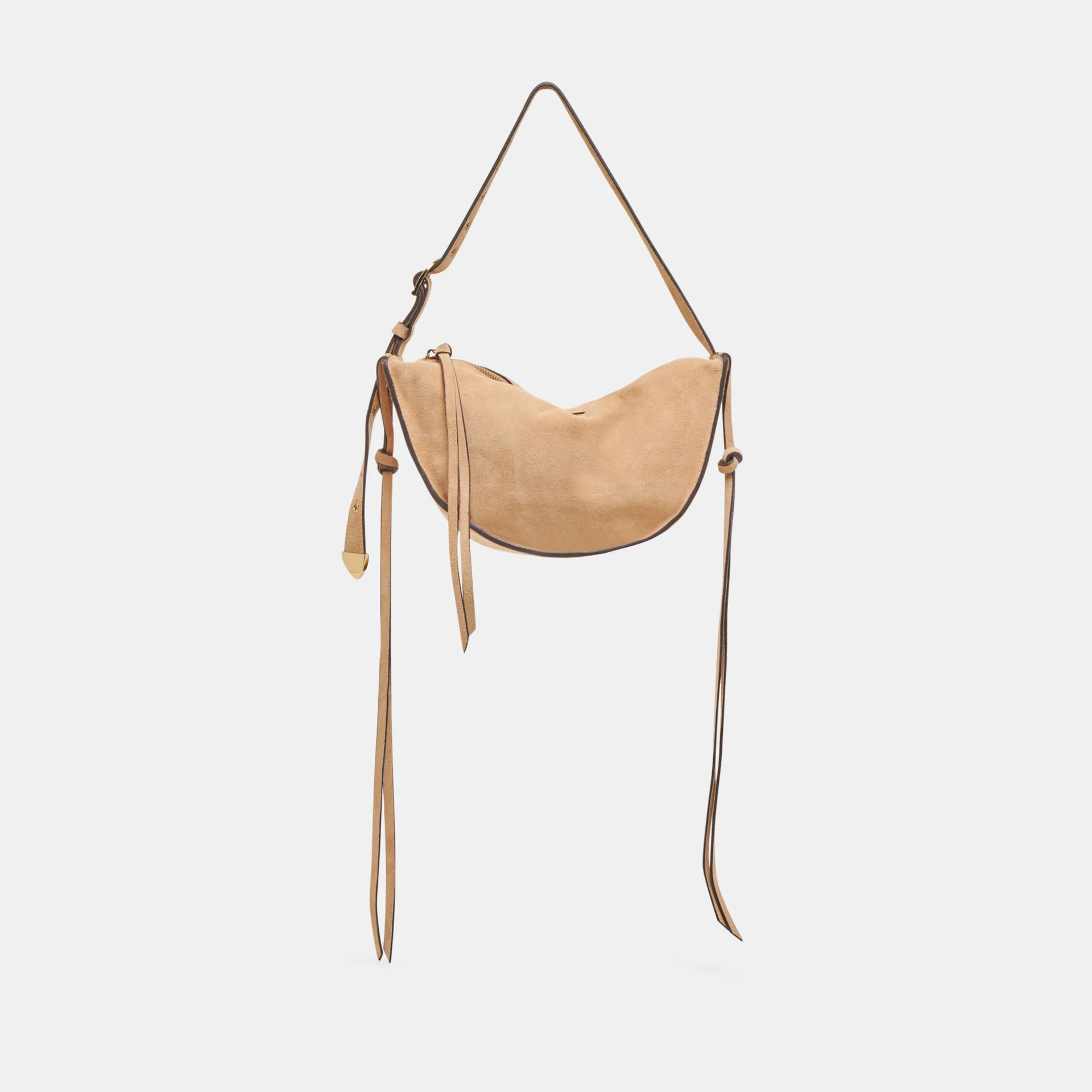 VERONA SHOULDER BAG BEIGE SUEDE | DolceVita.com