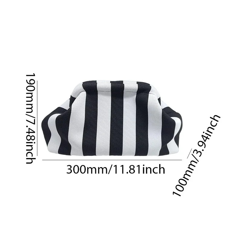 Women Knitted Clutch Purse Small Stripe Purse Woven Bag (Black White Pinstripe) | Walmart (US)