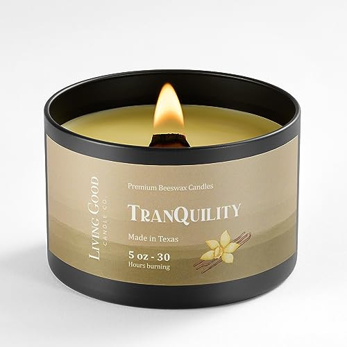 Tranquility Pure Beeswax Candle Tin 30+ Hours Long Burning Classically Designed Non-Toxic Scented Candles for Home Decor and Aromatherapy to Stress & Anxiety Relief with Natural Fragrance - 5 oz | Amazon (US)