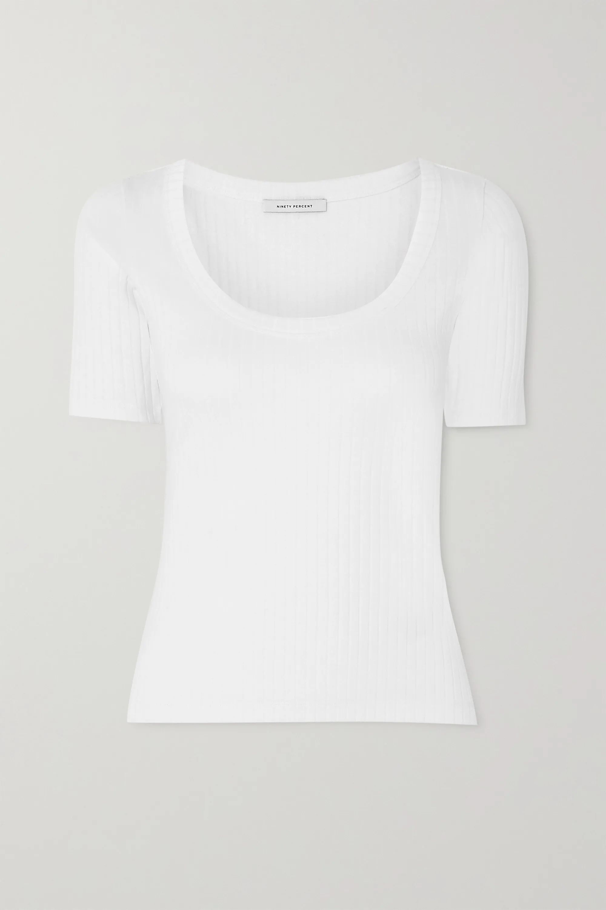 Ribbed stretch-organic cotton-jersey T-shirt | NET-A-PORTER (UK & EU)