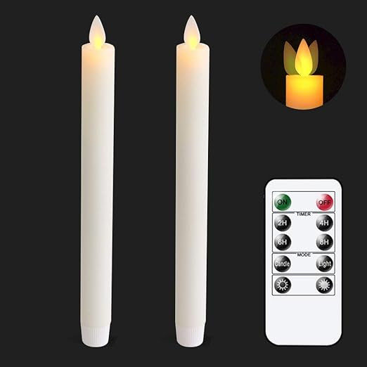 Wondise Flickering Flameless Candles with Remote and Timer, Battery Operated 9 Inch Moving Wick R... | Amazon (US)