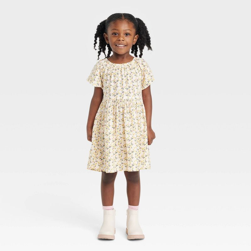 Toddler Girls' Floral Dress - Cat & Jack™ Yellow | Target
