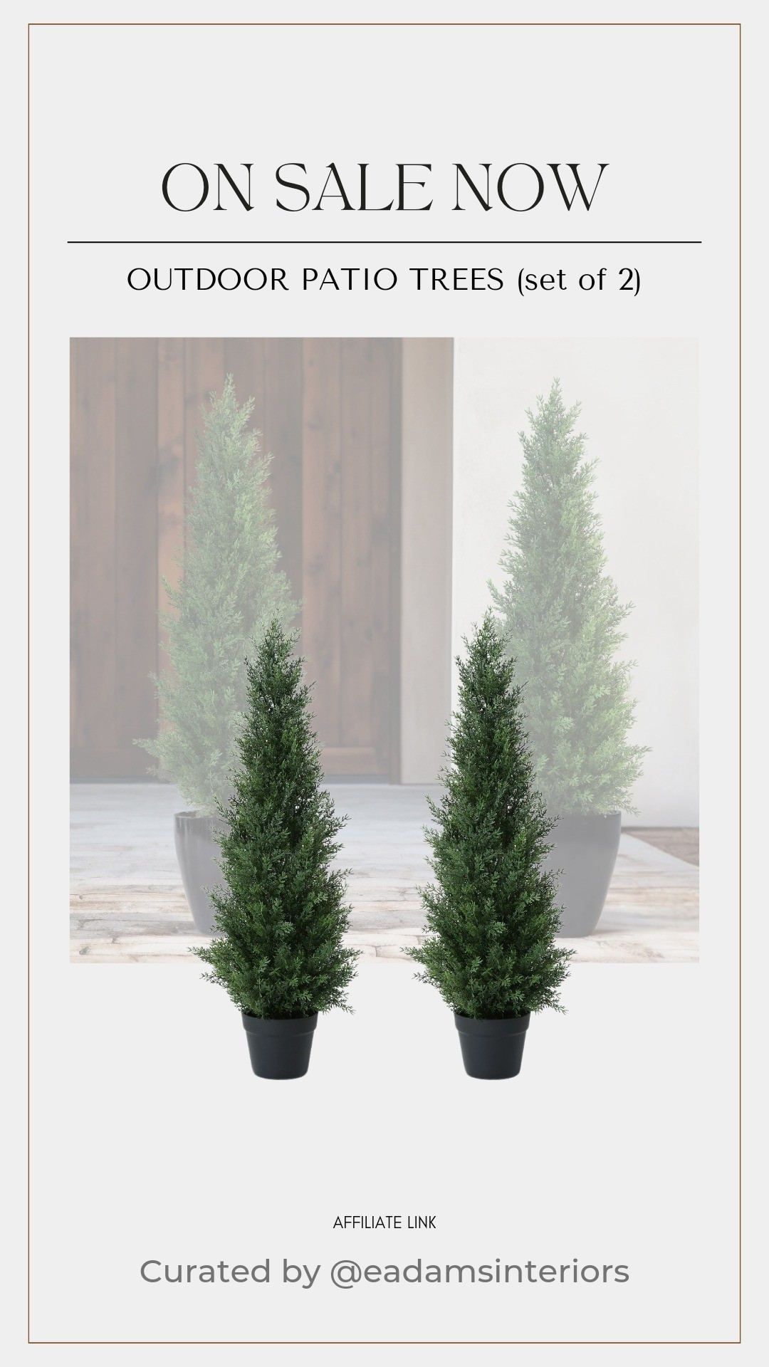 Perfect patio trees from #walmart sold in a set or singular. Currently on sale! Comes in 3', 4' and 5'#seasonaldecor #outdoorplants #patiostyling

#LTKHome #LTKSaleAlert #LTKSeasonal