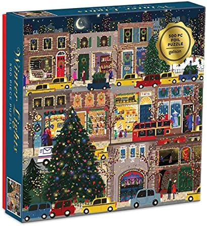 Galison Winter Lights Foil Puzzle, 500 Pieces, 20” x 20” – Holiday Jigsaw Puzzle Featuring ... | Amazon (US)