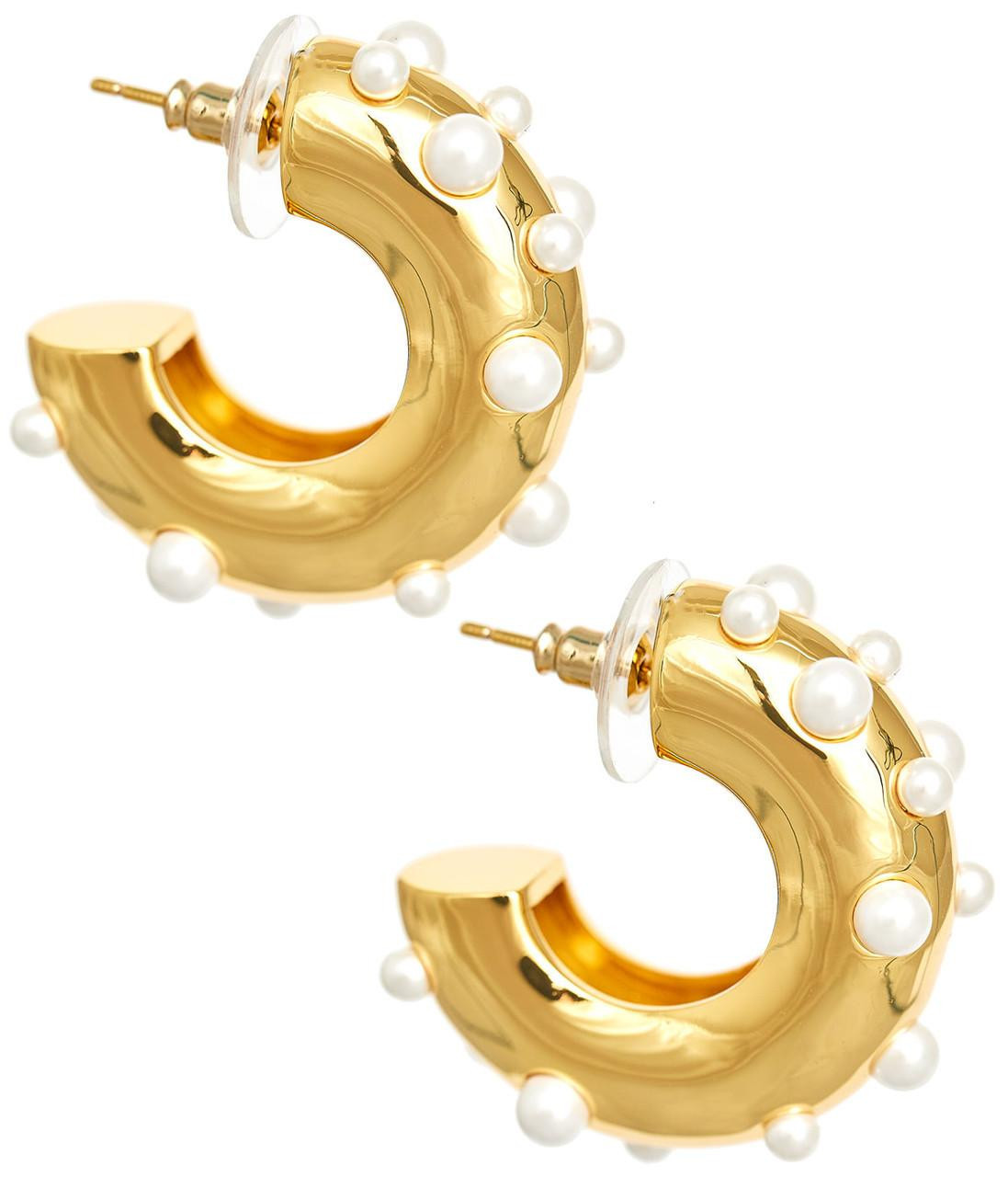 The Fitzgerald - Pearl & Gold Hoop - Meeghan Mullin x Lisi Lerch | Lisi Lerch Inc