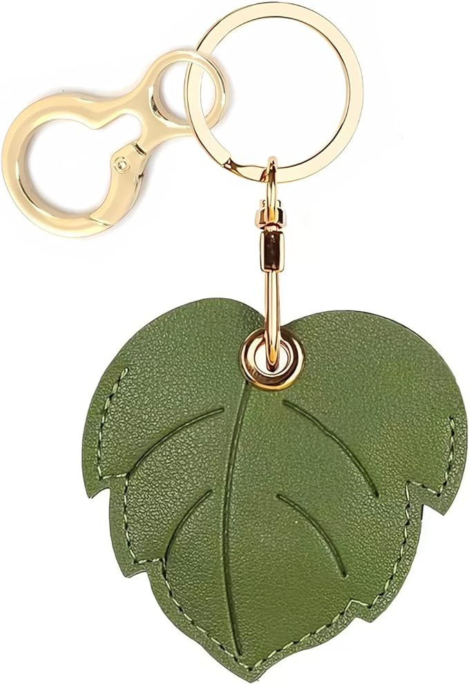 Leather Keychain Holder Case Compatible with AirTag,Cute air tag Cover with Keychain Ring,GPS Tra... | Amazon (US)