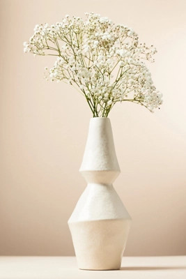 Georges Geometric White Ceramic Vase | Anthropologie (US)