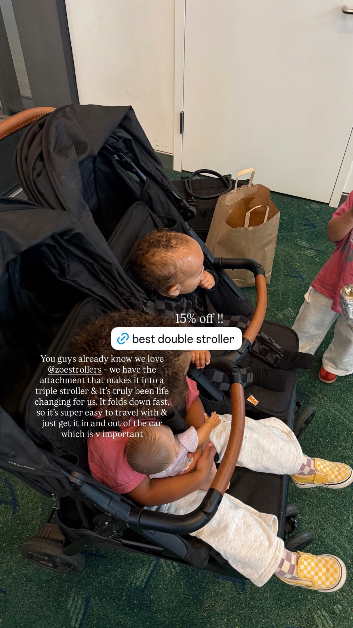 15% off !! You guys already know we love @zoestrollers - we have the attachment that makes it into a triple stroller & it’s truly been life changing for us. It folds down fast, so it’s super easy to travel with & just get it in and out of the car which is v important

#LTKSaleAlert #LTKKids #LTKCyberWeek