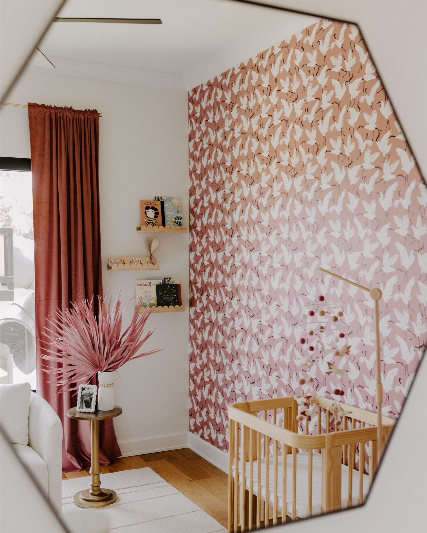 Our baby girls nursery! #nestigcrib #moderngirlnursery #modernnursery #mauveroom #nurseryinspo #babygirl #babygirlnursery #nursery #mauvewallpaper  #nurserywallpaper 

#LTKKids #LTKBaby #LTKHome
