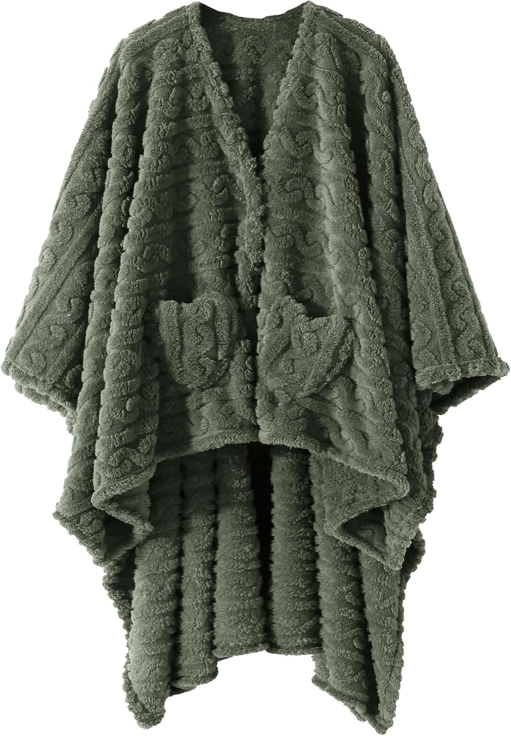 Wearable Blanket Sherpa Fleece Shawl Blanket with Pockets Blanket Poncho Cape for Adults, Cozy Shawl TV Throw Blankets | Amazon (US)