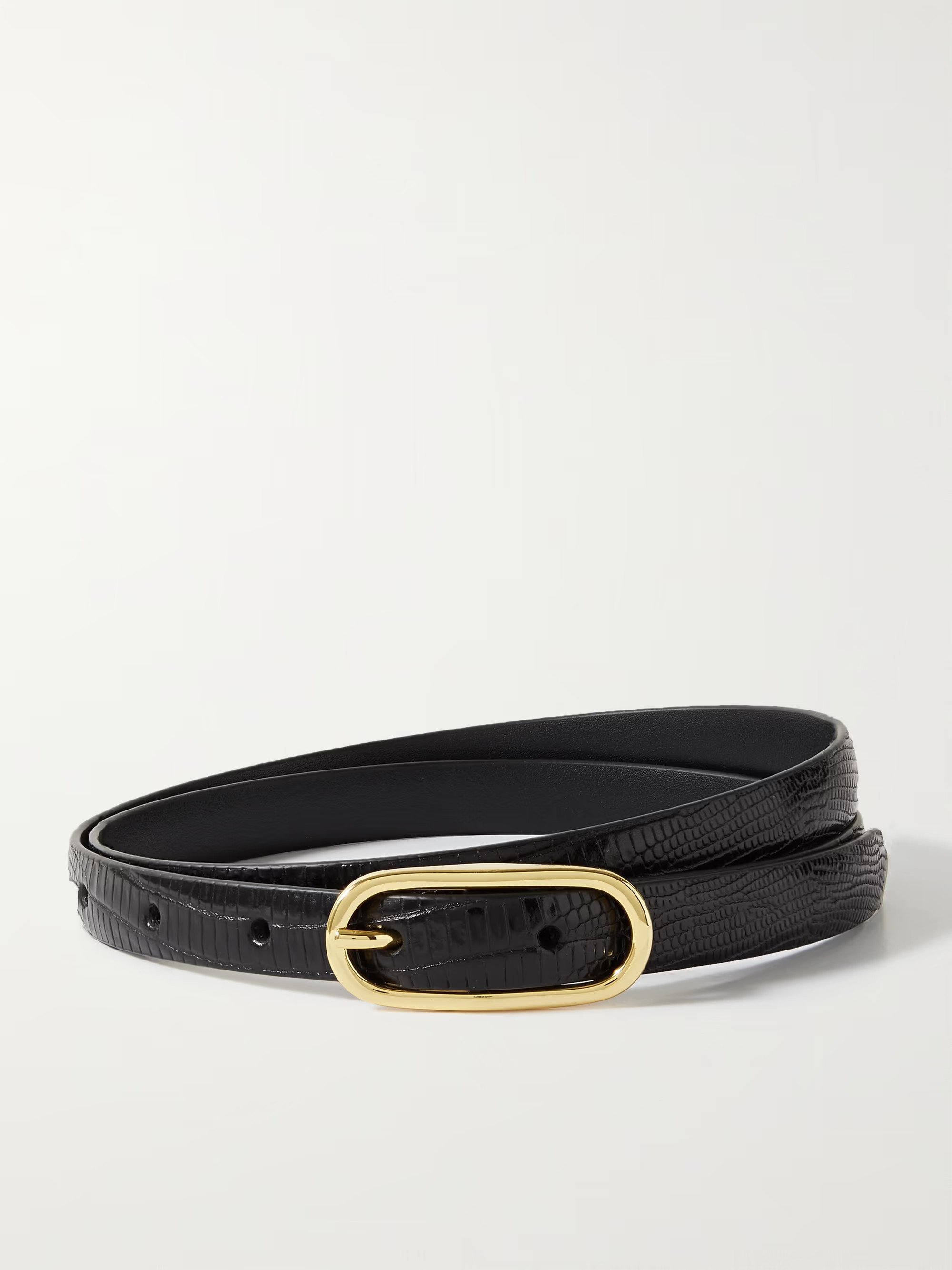 Lizard-effect leather belt | NET-A-PORTER (US)
