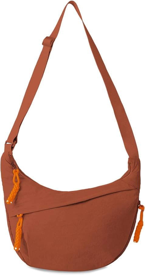 Nylon Crescent Crossbody Bag Hobo Bag for Women Men, Small Dumpling Shoulder bag with Adjustable ... | Amazon (US)