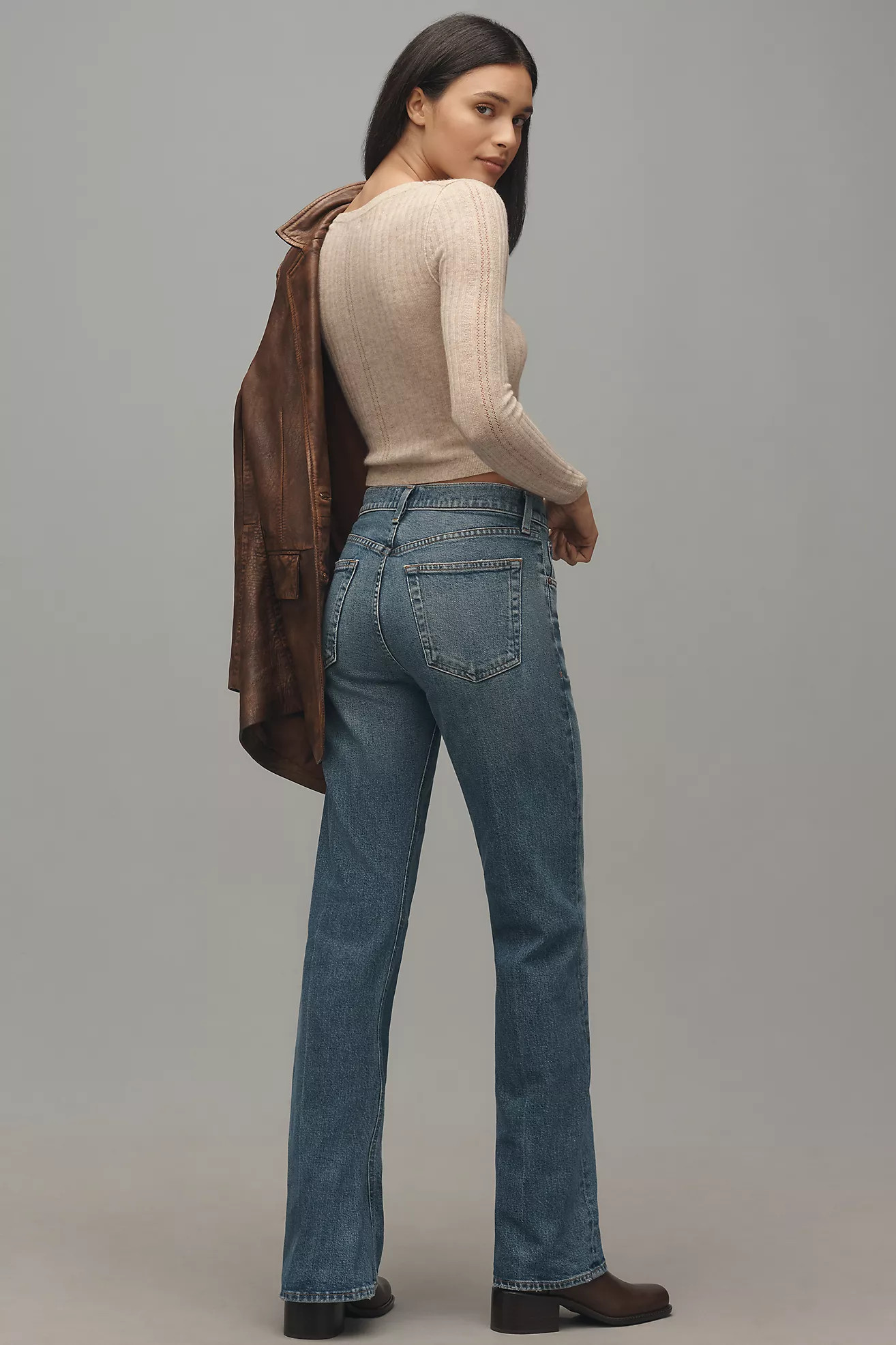 AGOLDE Mid-Rise Kick Boot Ankle Jeans | Anthropologie (US)