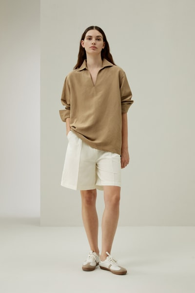 Silk-Linen Blend Oversize Shirt for Casual Elegance | LILYSILK