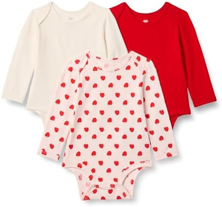 Amazon Essentials x Sofia Grainge Unisex Babies' Long Sleeve Crew Neck Bodysuit, Pack of 3 | Amazon (US)