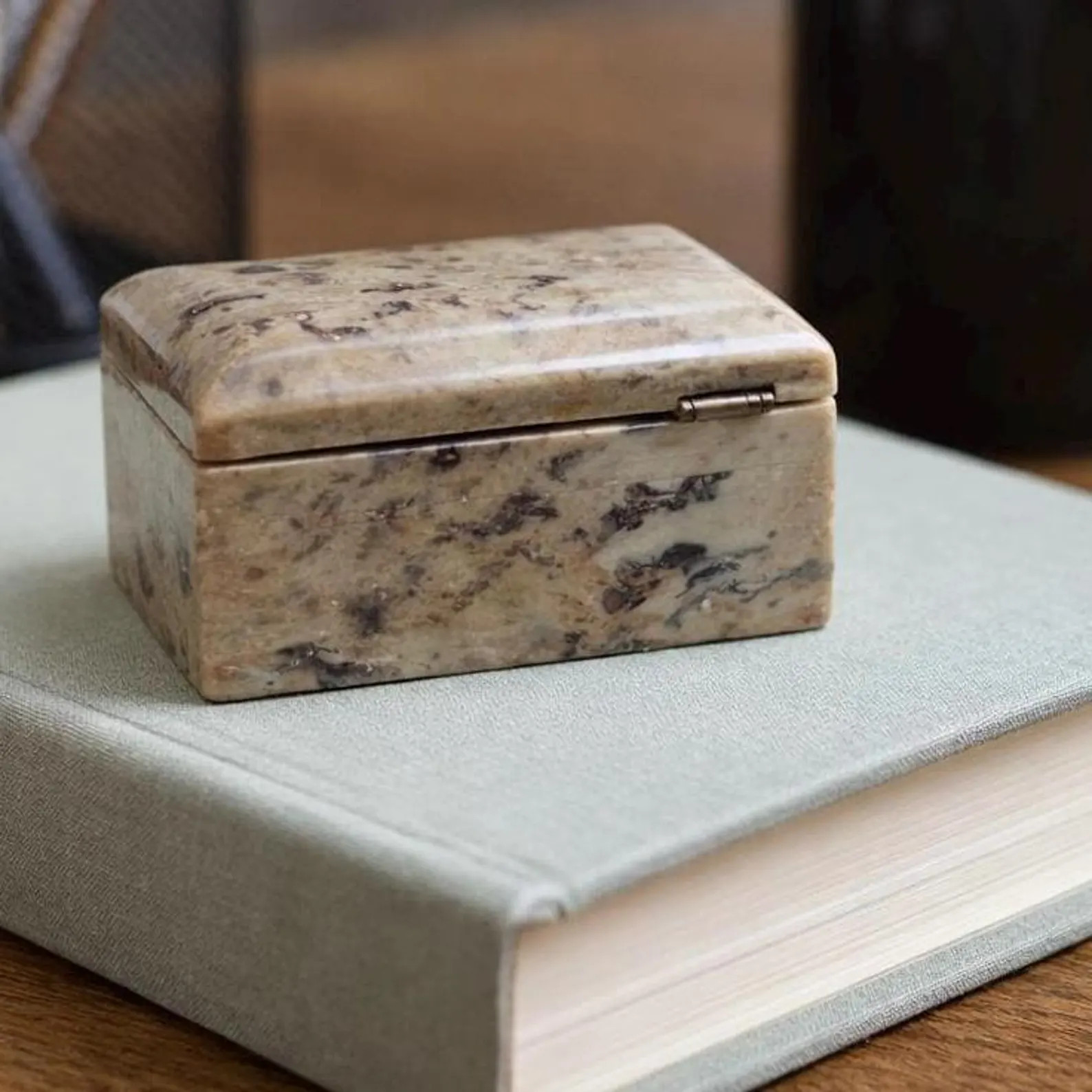Vintage Marble Hinged Box, Natural Stone Jewelry Box, Small Keepsake Trinket Box, Earth Tone Gift... | Etsy (US)