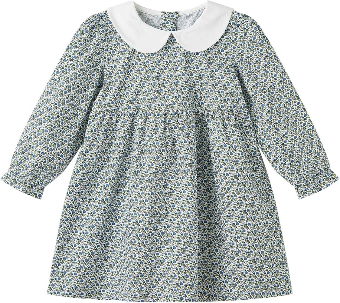 pureborn Baby Toddler Girl Dress Short and Long Sleeve Cotton Playwear Dresses 0-6T | Amazon (US)