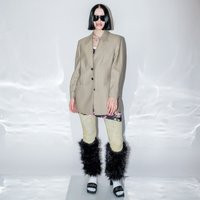 90's Vintage Oversized Plaid Blazer in Grey/Yellow/Blue | Etsy (US)